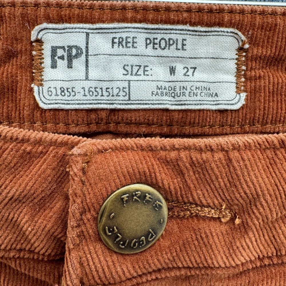 Free People Just Float On Flare Corduroy Pants Rust Brown Bell Bottom 27 OB61855 - Picture 4 of 9